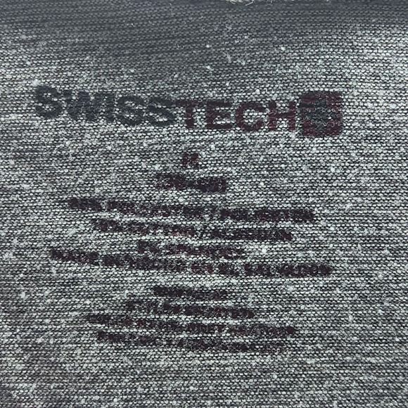 Swiss Tech Polo Shirt Men's Size Medium Gray Casual Stretch Short Sleeve Button - Picture 9 of 9